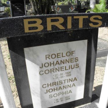 BRITS Roelof Johannes Cornelius 1926-1999 &amp; Christina Johanna Sophia 1927-2008
