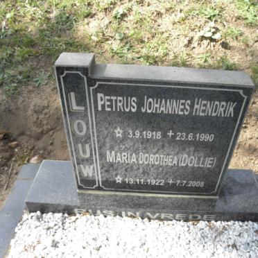 LOUW Petrus Johannes Hendrik 1918-1990 &amp; Maria Dorothea 1922-2008
