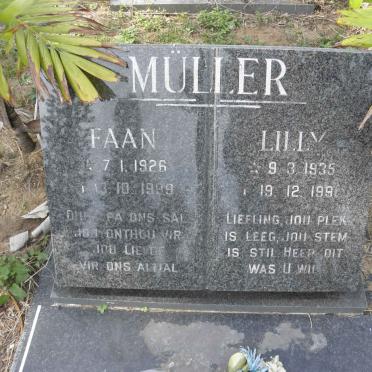 MÜLLER Faan 1926-1999 &amp; Lily 1935-1996