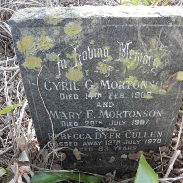 MORTONSON Cyril G. -1962 &amp; Mary F. -1967 :: CULLEN Rebecca Dyer -1970