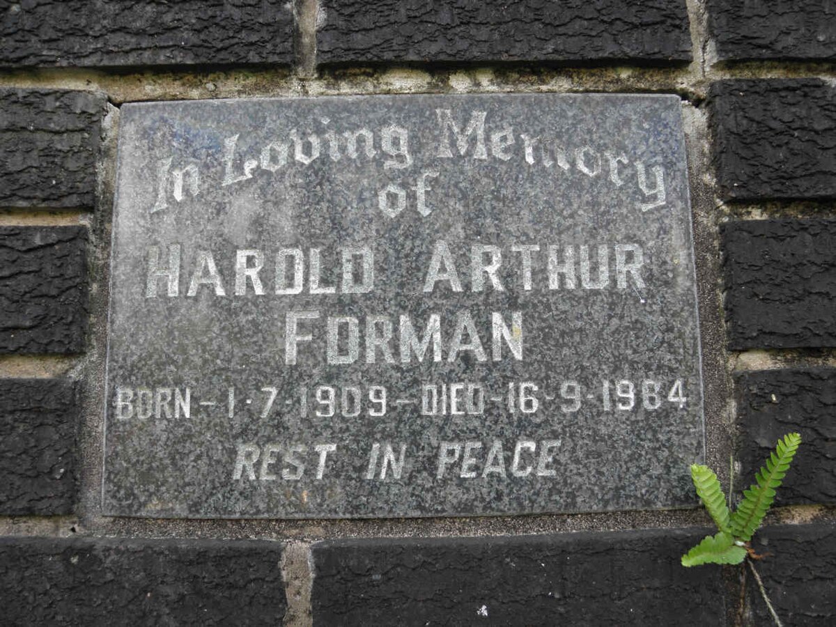 FORMAN Harold Arthur 1909-1984