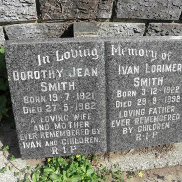 SMITH Ivan Lorimer 1922-1992 &amp; Dorothy Jean 1921-1982