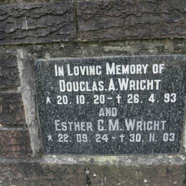 WRIGHT Douglas A. ??20-??93 &amp; Esther C.M. ??24-??03