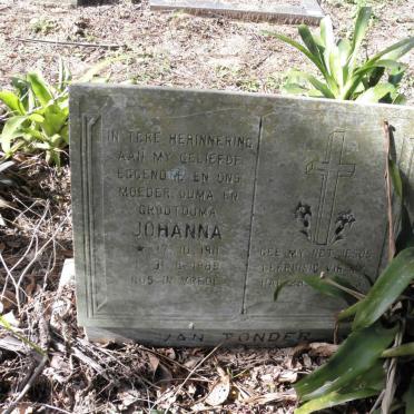 TONDER Johanna, van 1911-1989