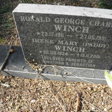 WINCH Ronald George Charles 1911-1991 &amp; Irene Mary 1924-2001