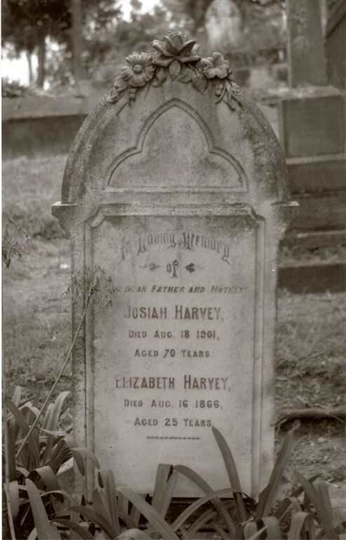 HARVEY Josiah -1901 &amp; Elizabeth Mary -1866