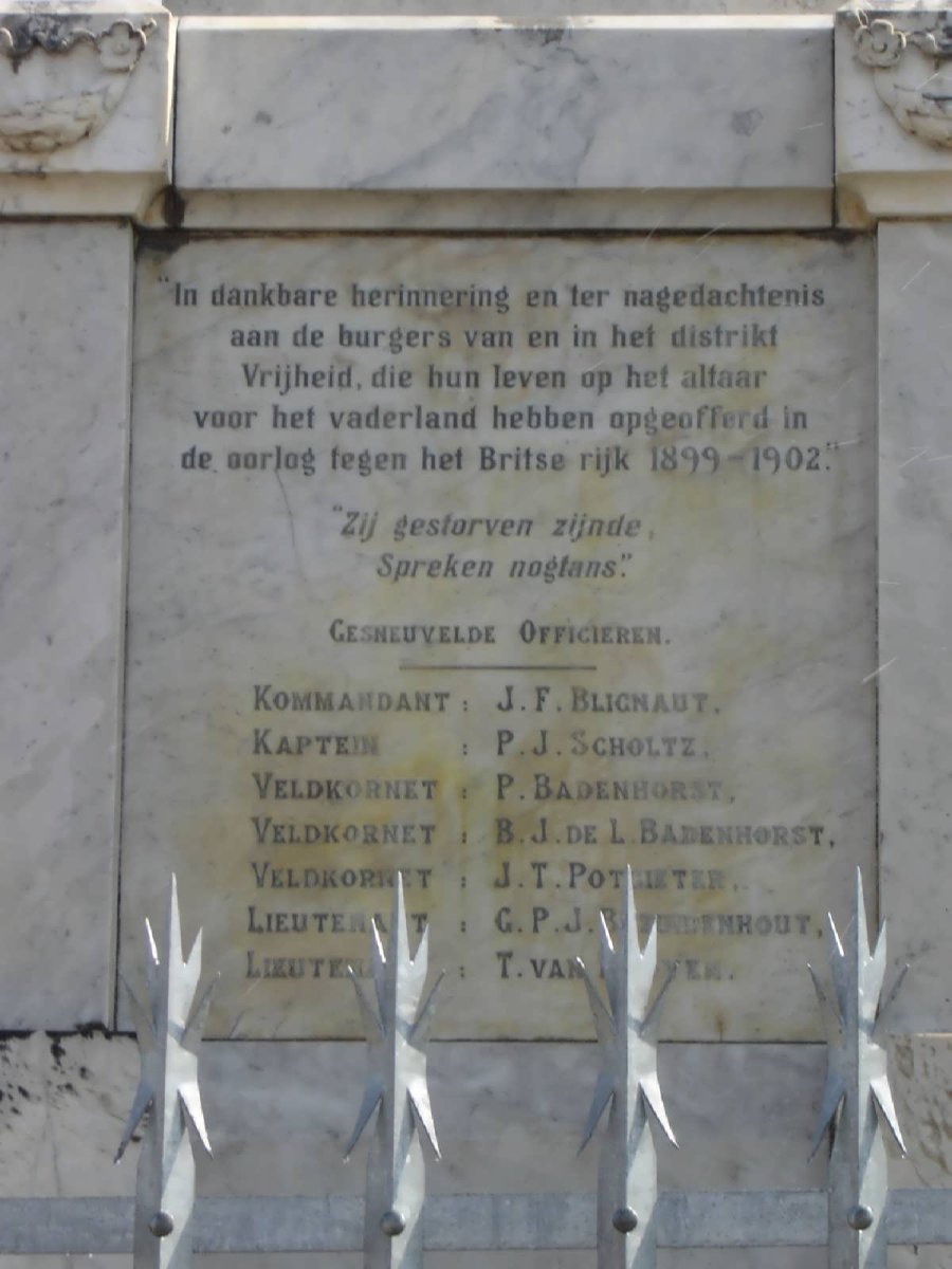 13. Vryheid NG kerk - Anglo Boere Oorlog - Gesneuwelde offisiere