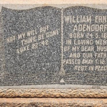 ADENDORFF William Ernest 1885-1960