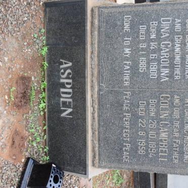 ASPDEN Colin Campbell 1894-1956 &amp; Dina Carolina 1900-1985