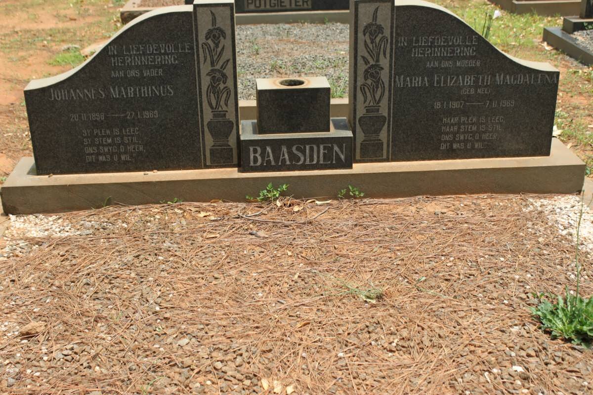BAASDEN Johannes Marthinus 1898-1985 &amp; Marie Elizabeth Magdalena NEL 1907-1969