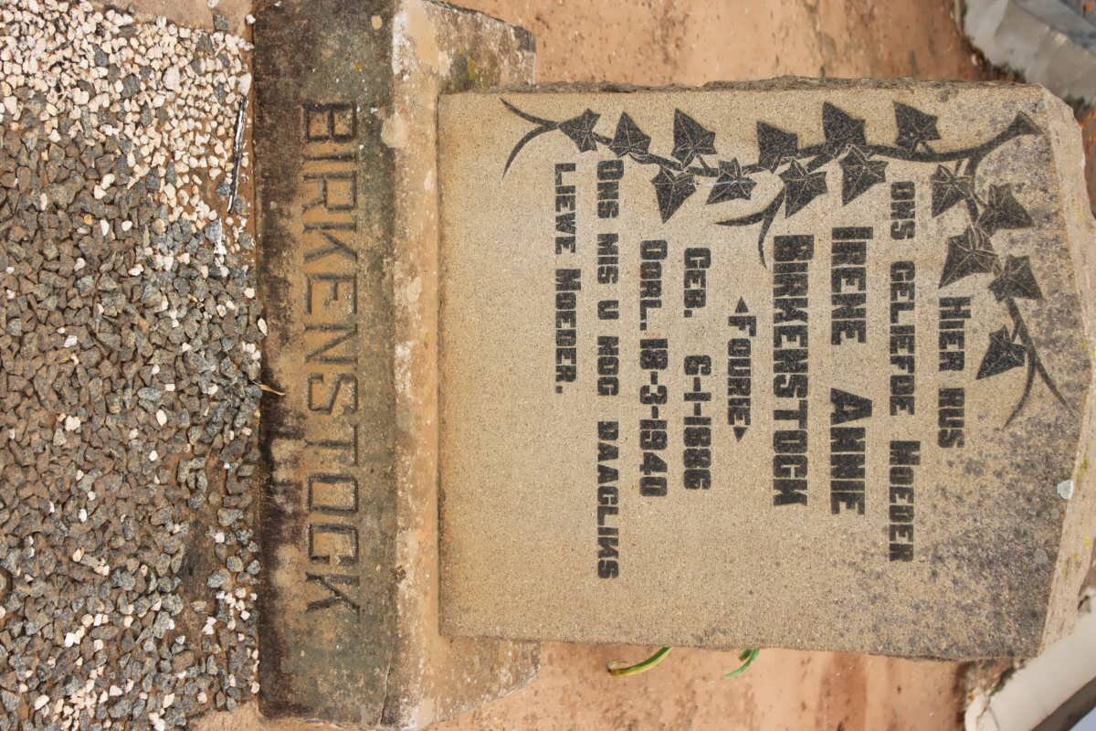 BIRKENSTOCK Irene Annie nee FOURIE 1886-1940