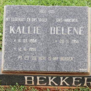 BEKKER Kallie 1954-1996 &amp; Delene 1956-