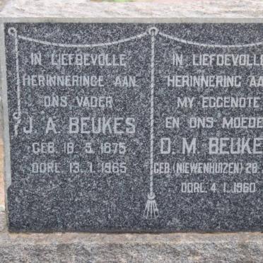 BEUKES J.A. 1875-1965 &amp; D.M. nee NIEWENHUIZEN 1875-1960