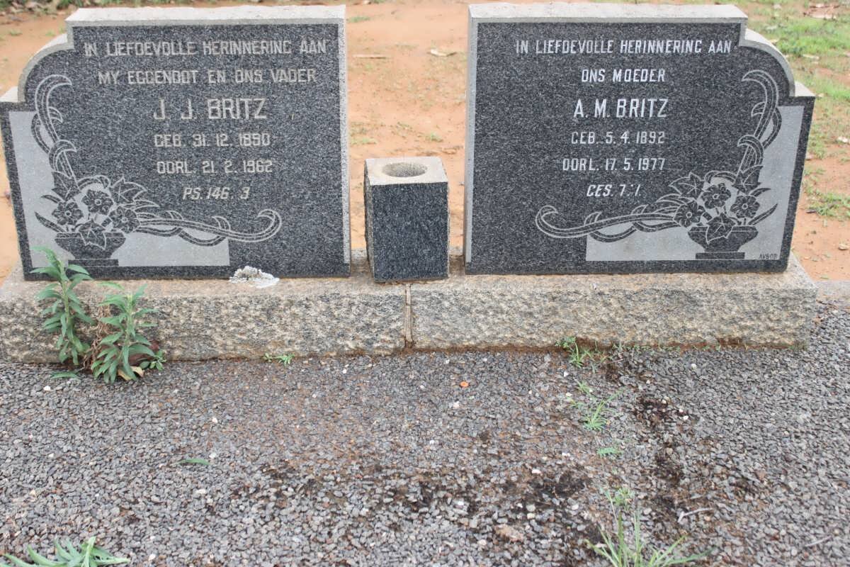 BRITZ J.J. 1890-1962 &amp; A.M. 1892-1977
