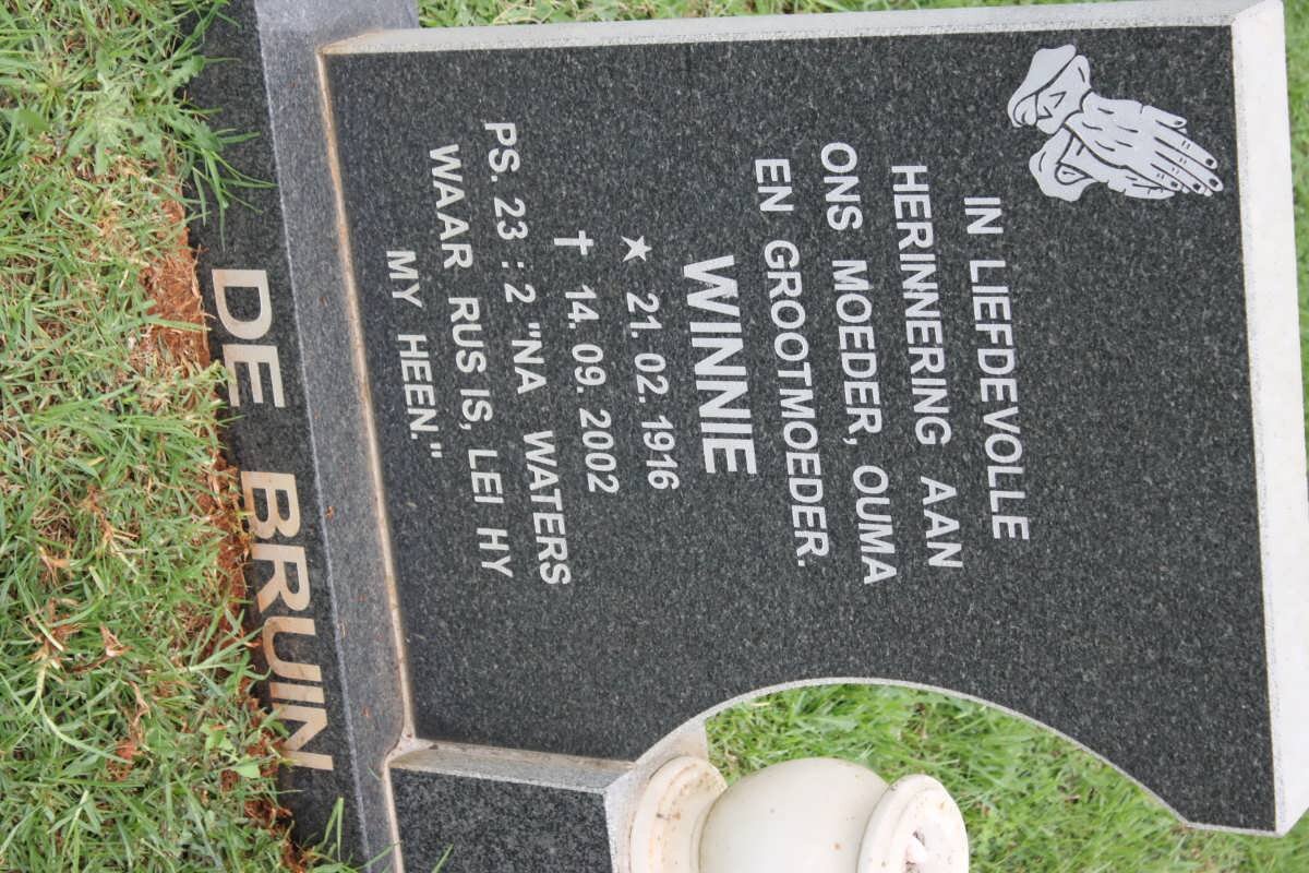 BRUIN Winnie, de 1916-2002