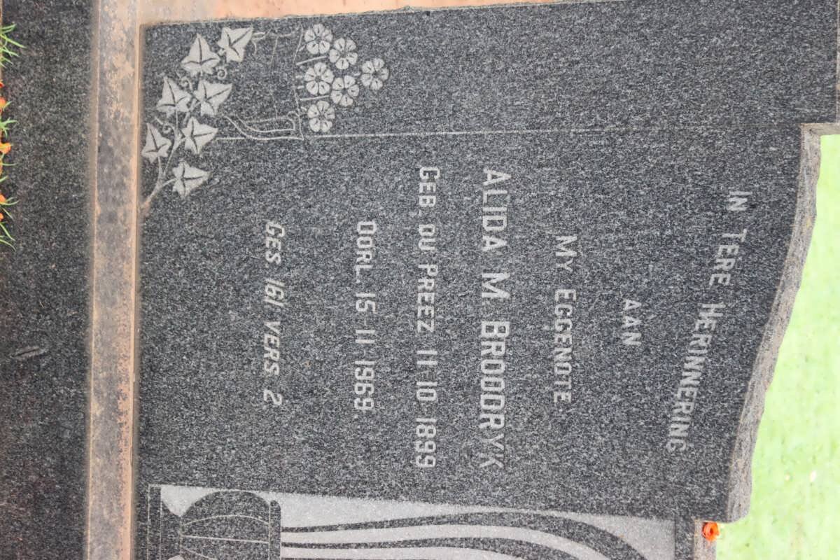 BROODRYK Alida M. nee DU PREEZ 1899-1969