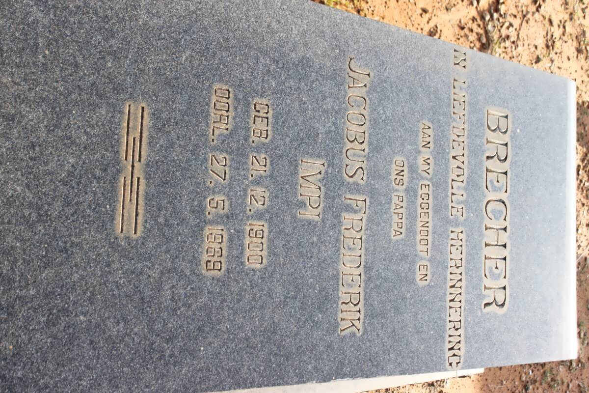 BRECHER Jacobus Frederik 1900-1969