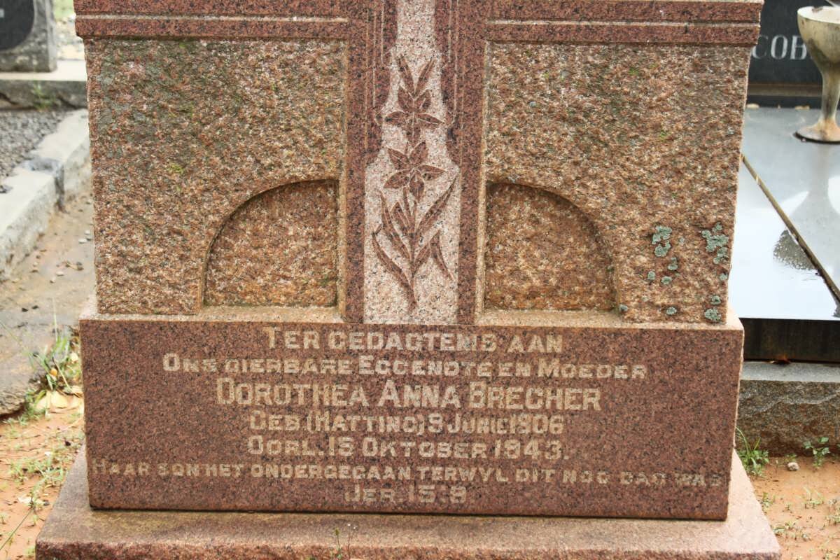 BRECHER Dorothea Anna nee HATTING 1906-1943