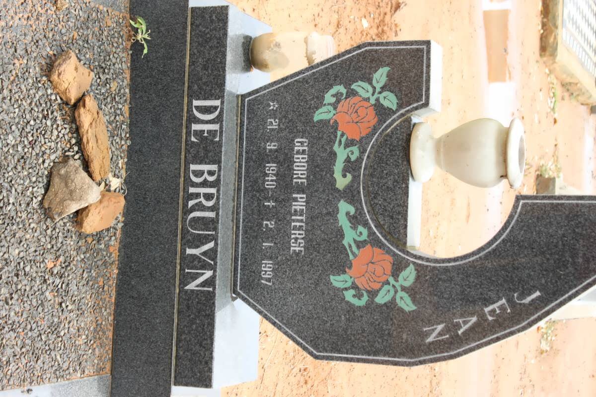 BRUYN Jean, de nee PIETERSE 1940-1997