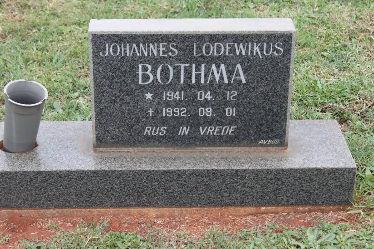 BOTHMA Johannes Lodewikus 1941-1992