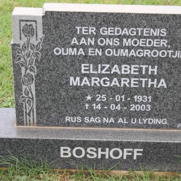 BOSHOFF Elizabeth Margaretha 1931-2003