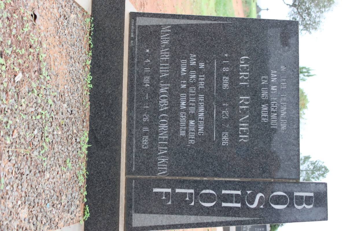 BOSHOFF Gert Renier 1906-1986 &amp; Margaretha Jacoba Cornelia 1914-1993