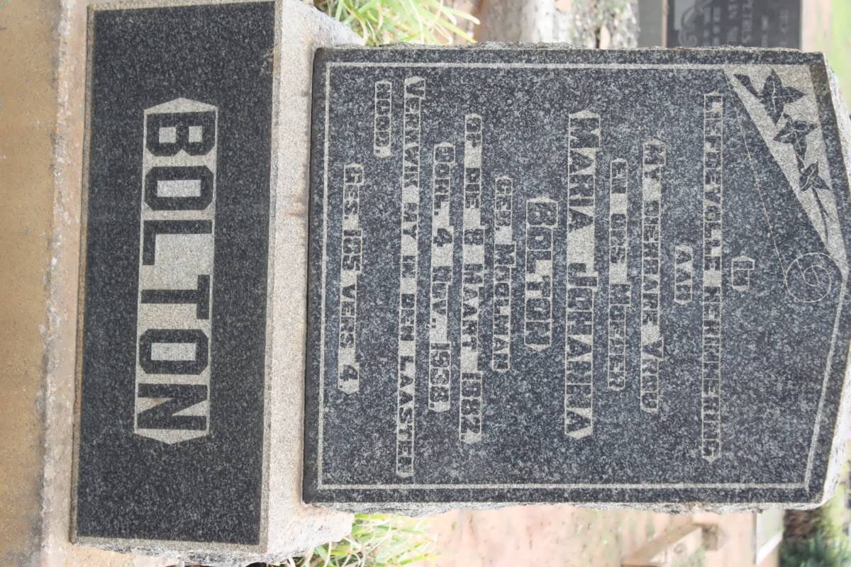 BOLTON Maria Johanna nee MOOLMAN 1882-1938