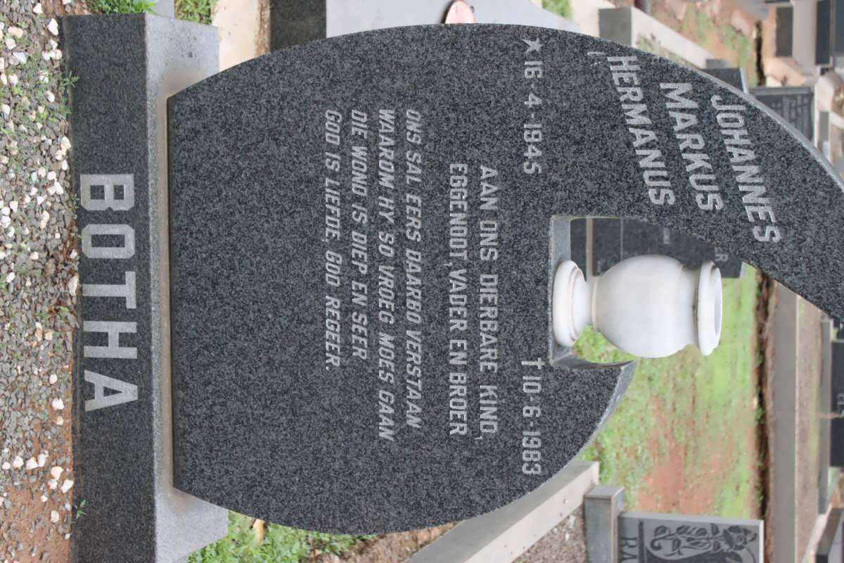 BOTHA Johannes Markus Hermanus 1945-1983