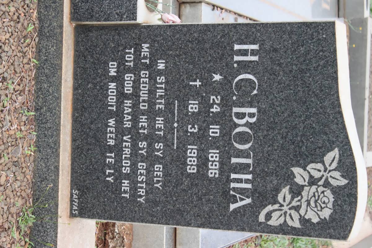 BOTHA H.C. 1896-1989