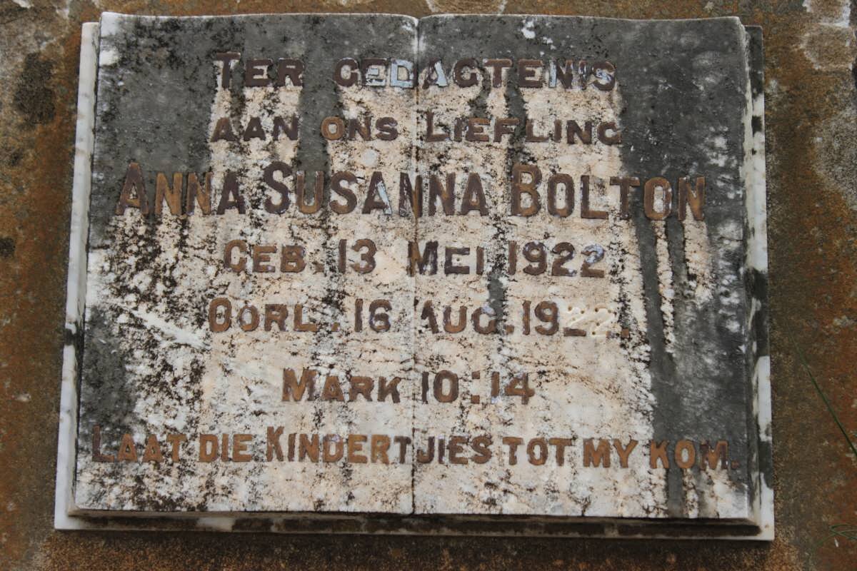 BOLTON Anna Susanna 1922-1922
