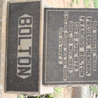 BOLTON Frederik Hendrik Francois 1878-1951