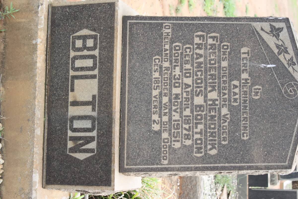 BOLTON Frederik Hendrik Francois 1878-1951