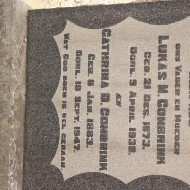 COMBRINK Lukas M. 1873-1938 &amp; Cathrina D. 1883-1947