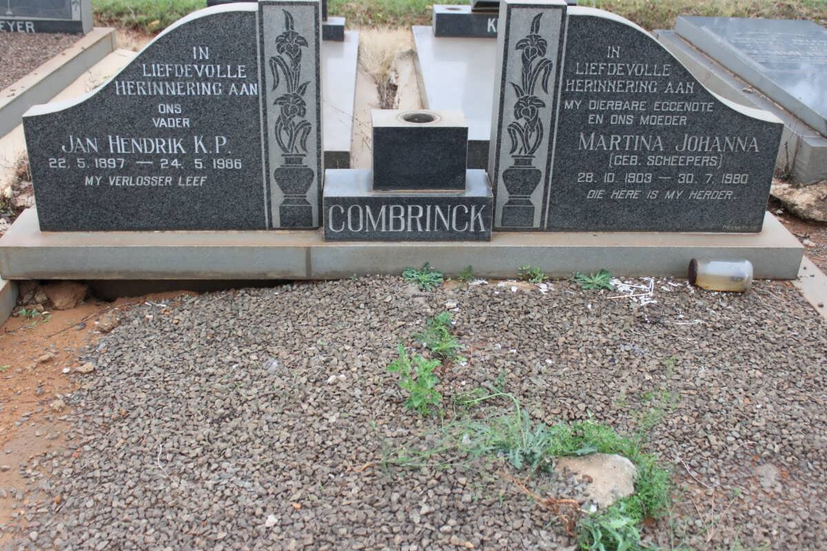 COMBRINCK Jan Hendrik K.P. 1897-1986 &amp; Martina Johanna SCHEEPERS 1903-1980