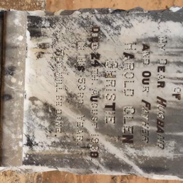 CHRISTIE Harold Glen -1938