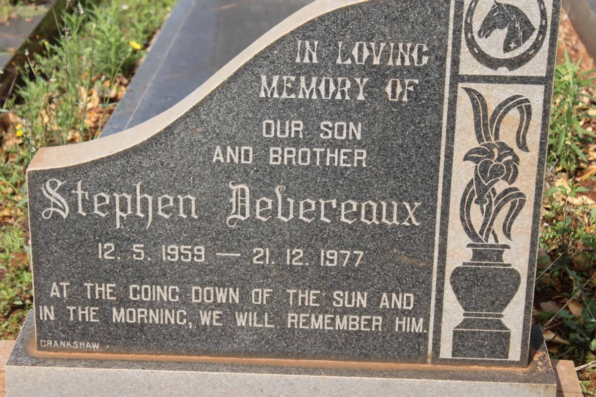 DEVEREAUX Stephen 1959-1977