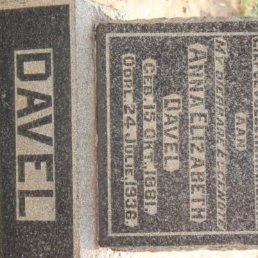 DAVEL Anna Elizabeth 1881-1936