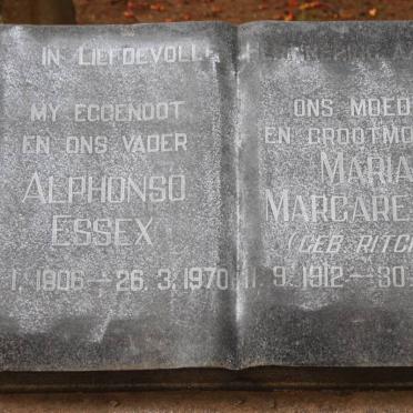 ESSEX Alphonso 1906-1970 &amp; Maria Margaretha RITCHIE 1912-1987