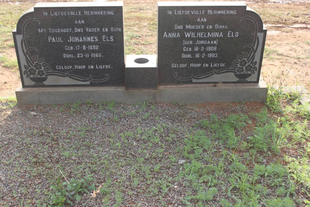 ELS Paul Johannes 1892-1966 &amp; Anna Wilhelmina JORDAAN 1908-1993