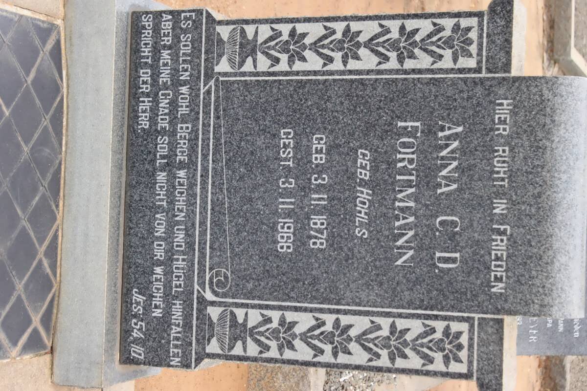 FORTMANN Anna C.D. nee HOHLS 1878-1966