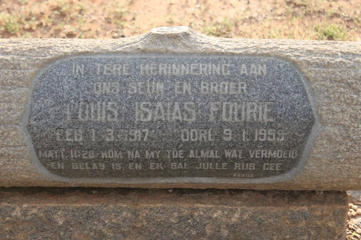 FOURIE Louis Isaias 1917-1959