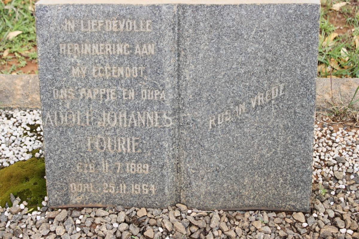 FOURIE Adolf Johannes 1889-1964