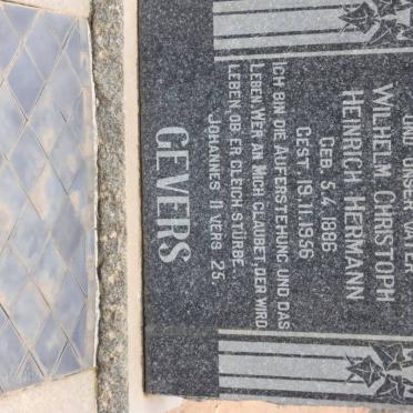 GEVERS Wilhelm Christoph Heinrich Hermann 1886-1956