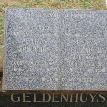 GELDENHUYS Petrus Arnoldus 1916-1991 &amp; Susanna Elizabeth MEYER 1922-2000