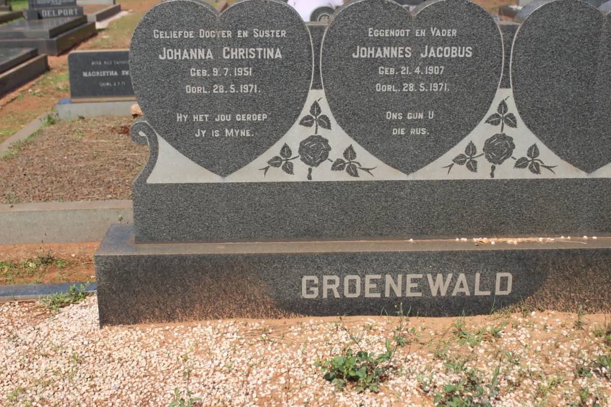 GROENEWALD Johannes Jacobus 1907-1971 :: GROENEWALD Johanna Christina 1951-1971