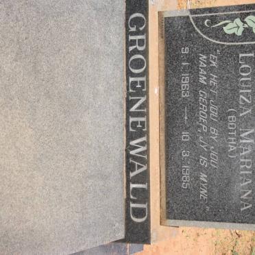 GROENEWALD Louiza Mariana nee BOTHA 1963-1985