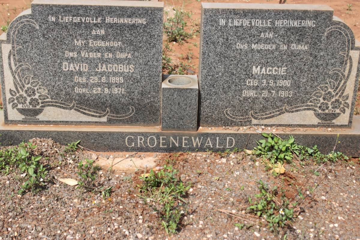GROENEWALD David Jacobus 1899-1971 &amp; Maggie 1900-1983