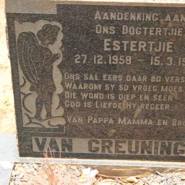 GREUNING Estertjie, van 1959-1969