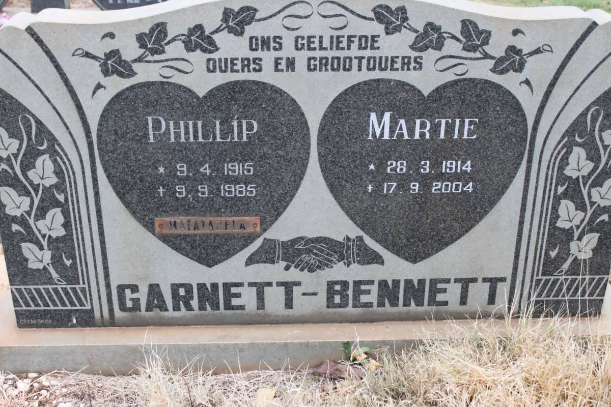 GARNETT Phillip 1915-1985 &amp; Martie BENNETT 1914-2004