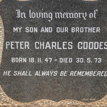 GOODES Peter Charles 1947-1973